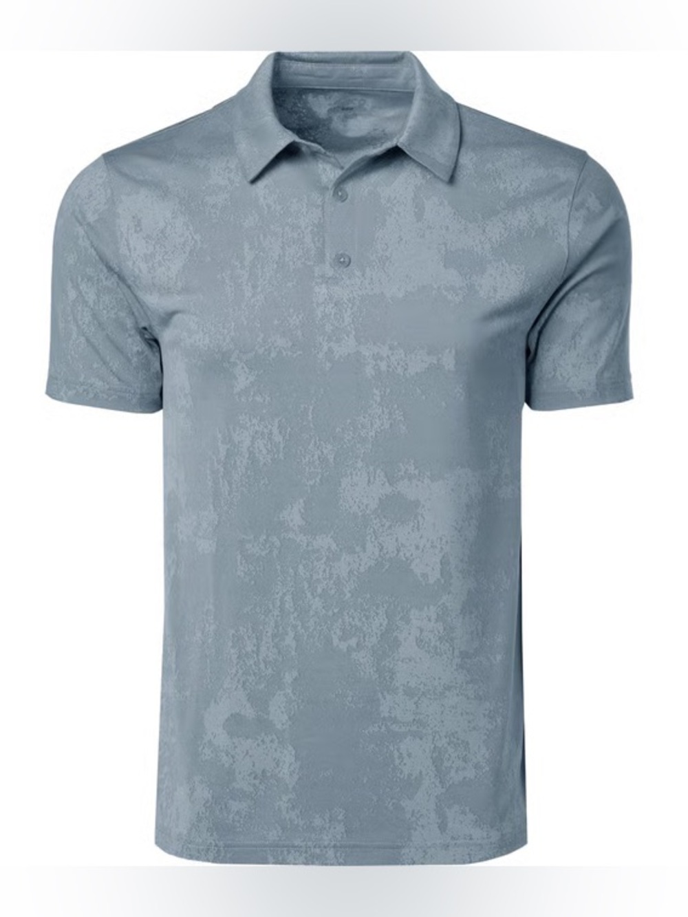 BCG Men's Golf Turbo Splash Jacquard Short Sleeve Blue Polo Shirt XXL